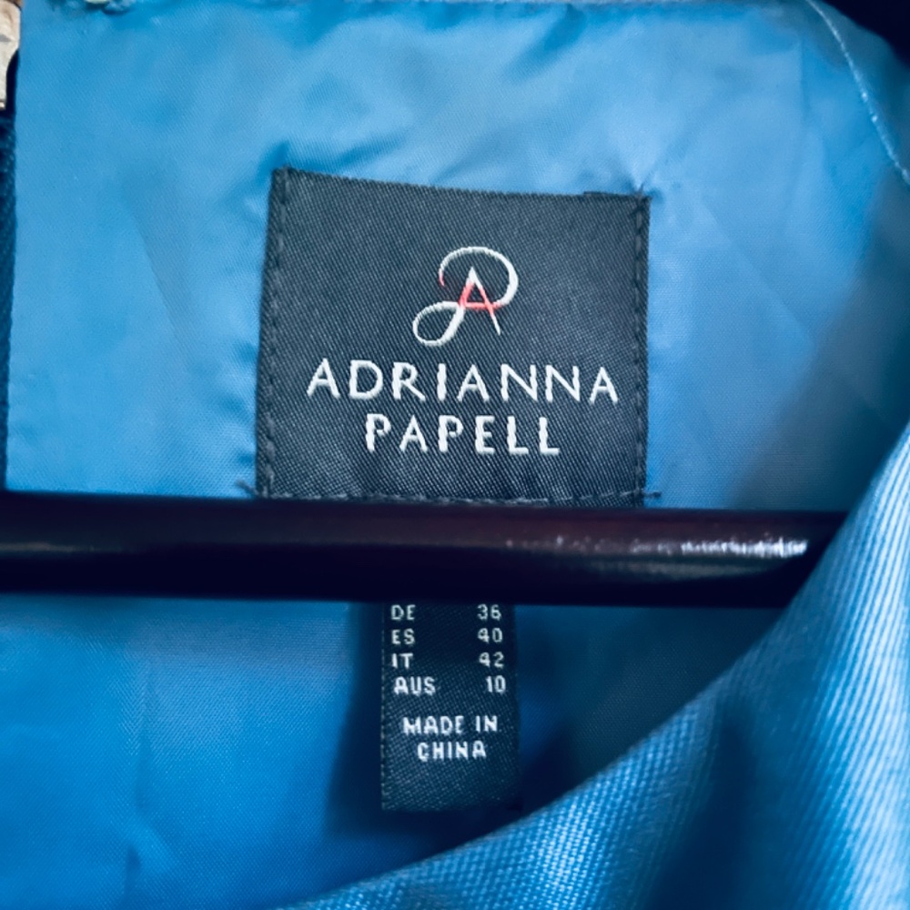 Adrianna Papell 6 Womens Mikado High Low Gown Blue Frost Special Occasion Dress - Picture 10 of 13
